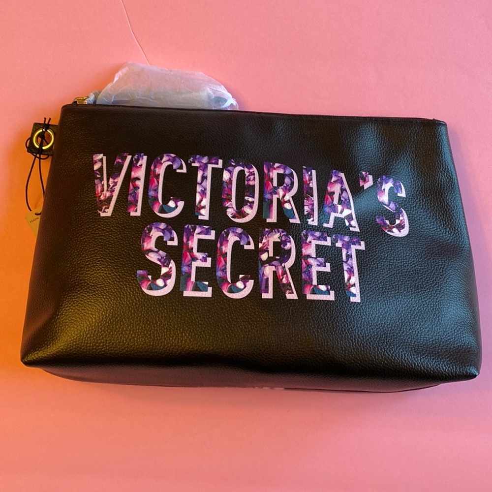 Victoria’s Secret  pink & purple floral Print Make-Up Bag